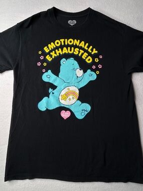 Care Bears "EMOTIONALLY EXHAUSTED" Mens Large Unisex Wish Bear Shirt